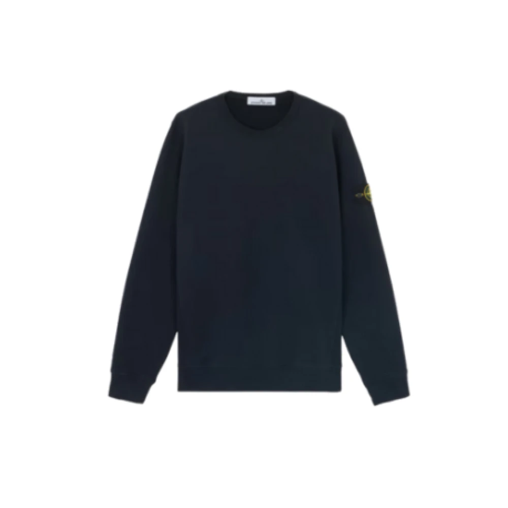 Stone Island Organische Diagonale Weef Sweatshirt Blue Heren