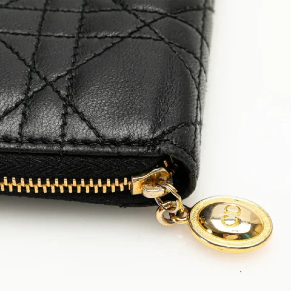 Dior Vintage Pre-owned Leather wallets Black Dames