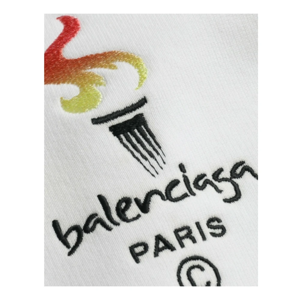 Balenciaga Witte Torch Hoodie Sweater White Heren