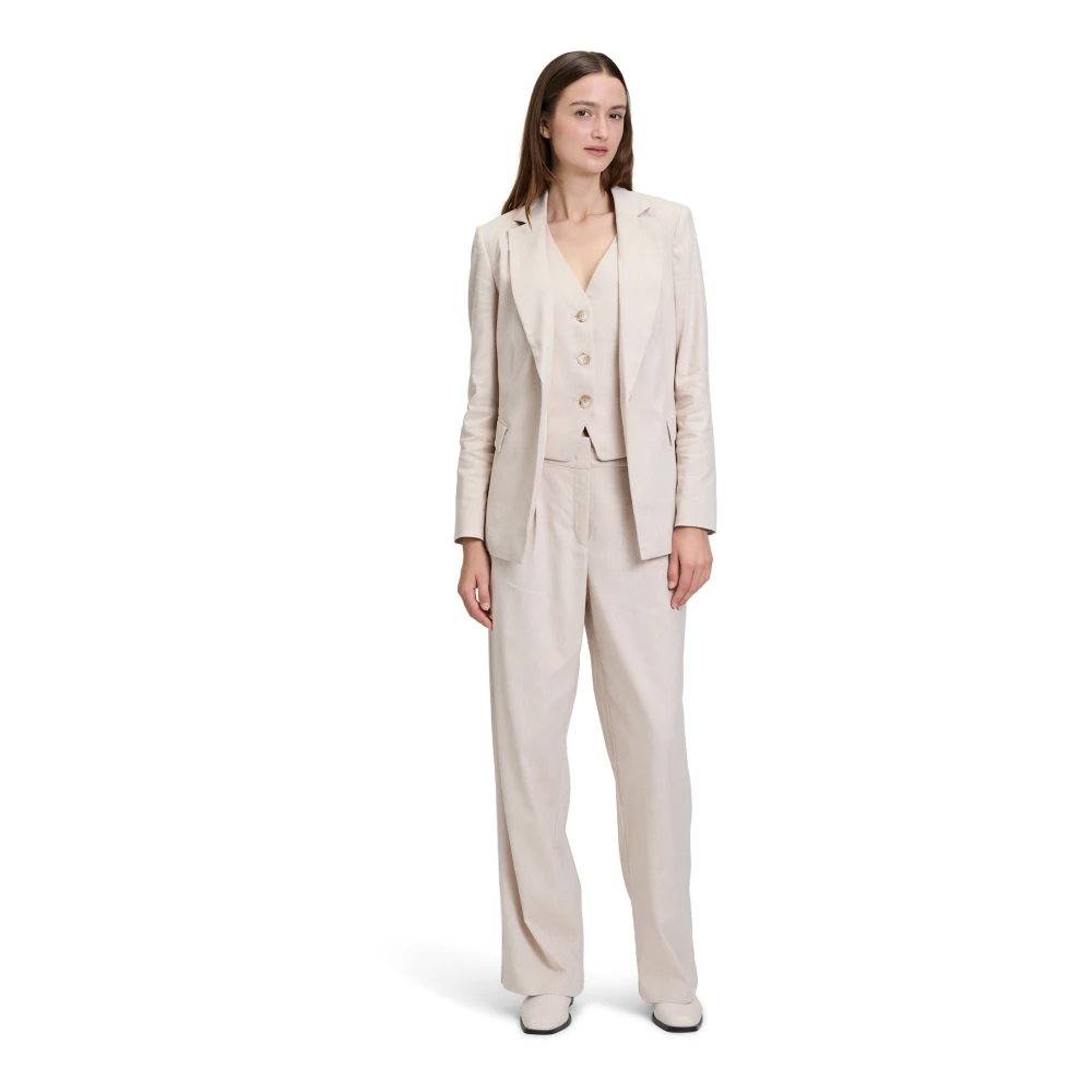 Betty & Co Zakelijke blazer met zakken Beige Dames