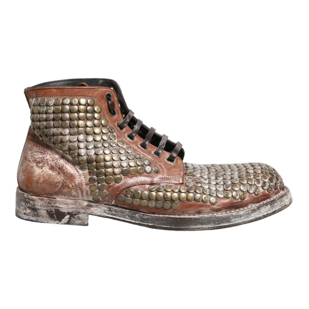 Dolce & Gabbana Men's Multicolor Lace-Up Boots, 10 Uk, Cortina Ankle Boots