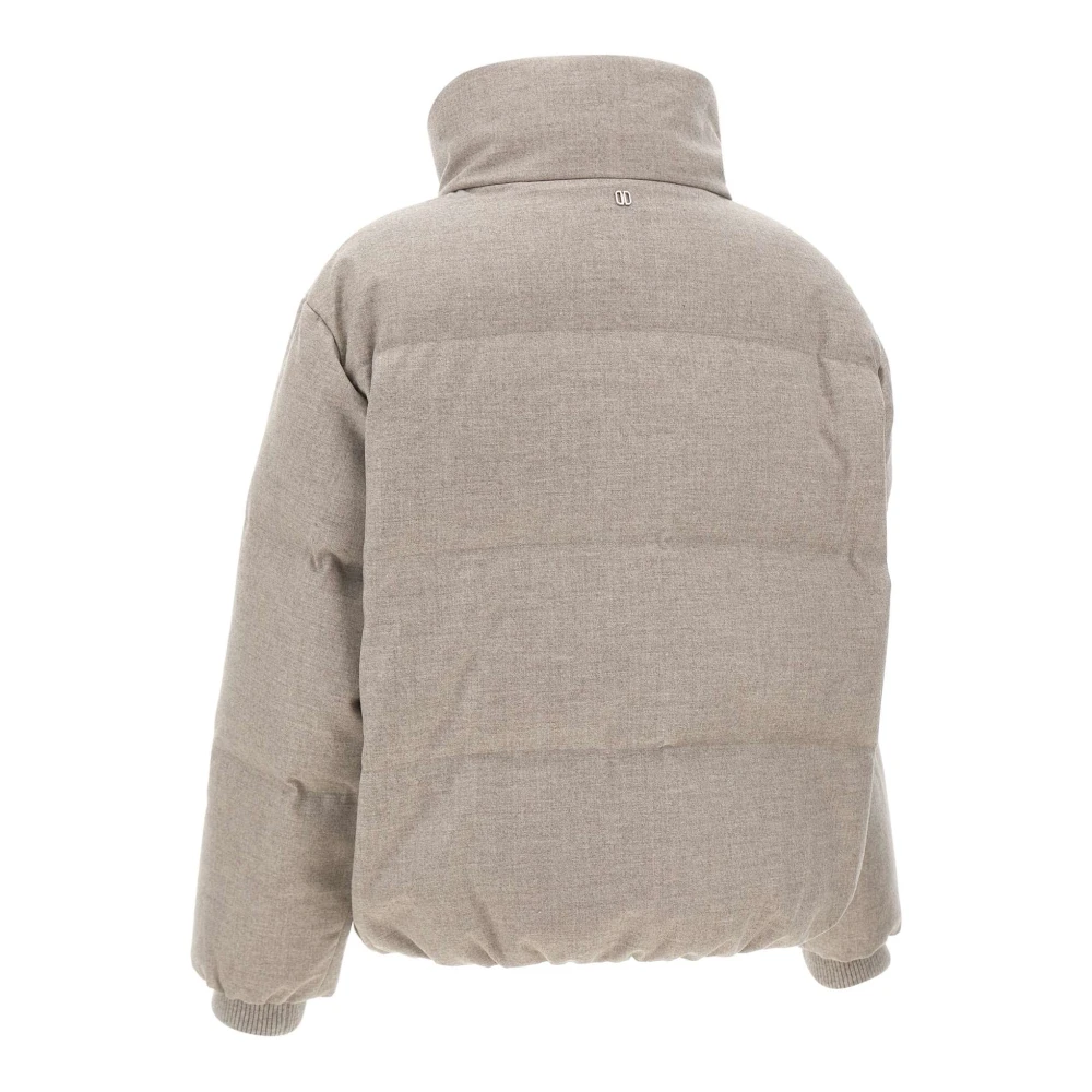 Duno Wollen Kasjmier Donsjack voor Dames Beige Dames