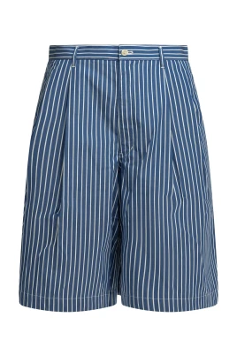 Plisserade randiga bomullsshorts