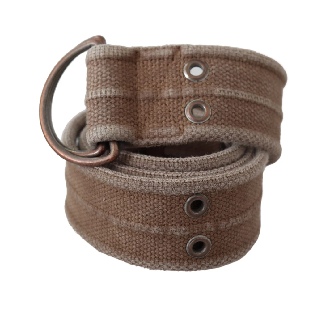 Dolce & Gabbana Verstelbare leren riem met rustieke elegantie Beige Dames