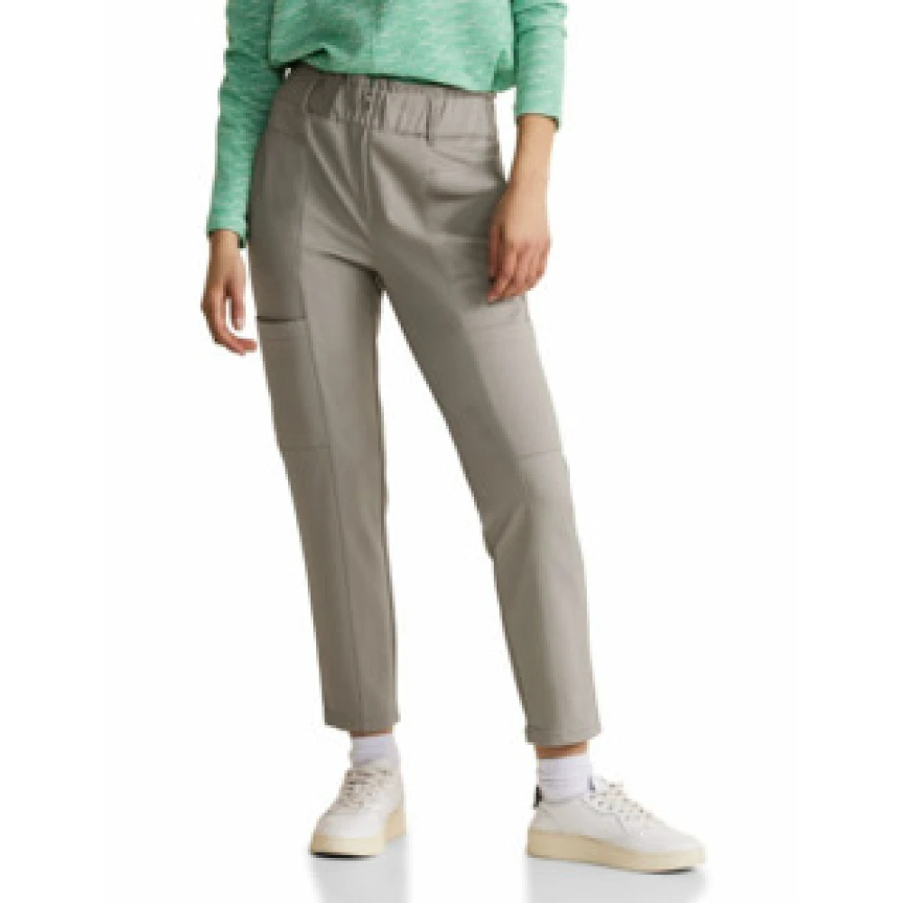 Street One Paperbag Zip Fly Broek Gray Dames