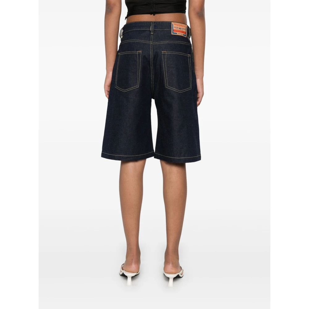 Diesel Blauwe Denim Knielange Shorts Blue Dames