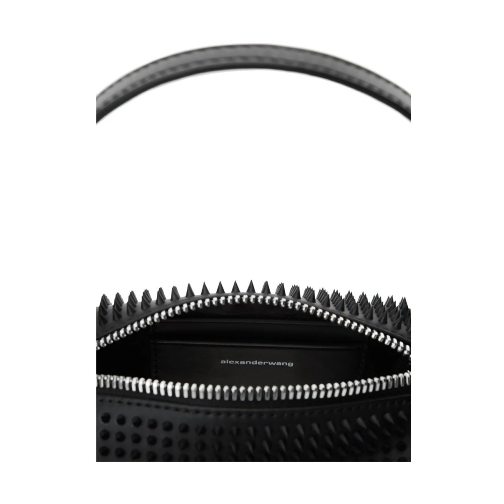 alexander wang Gespikkelde Leren Handtas met Logoprint Black Dames