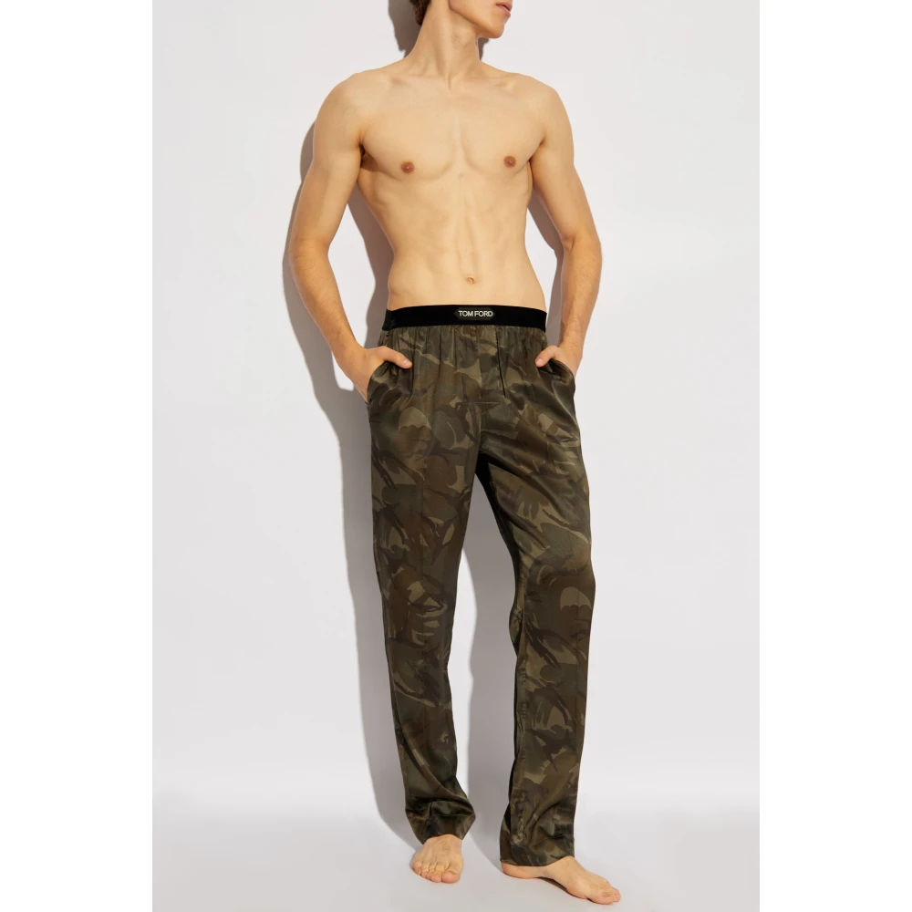 Tom Ford Zijden Pyjamabroek Green Heren