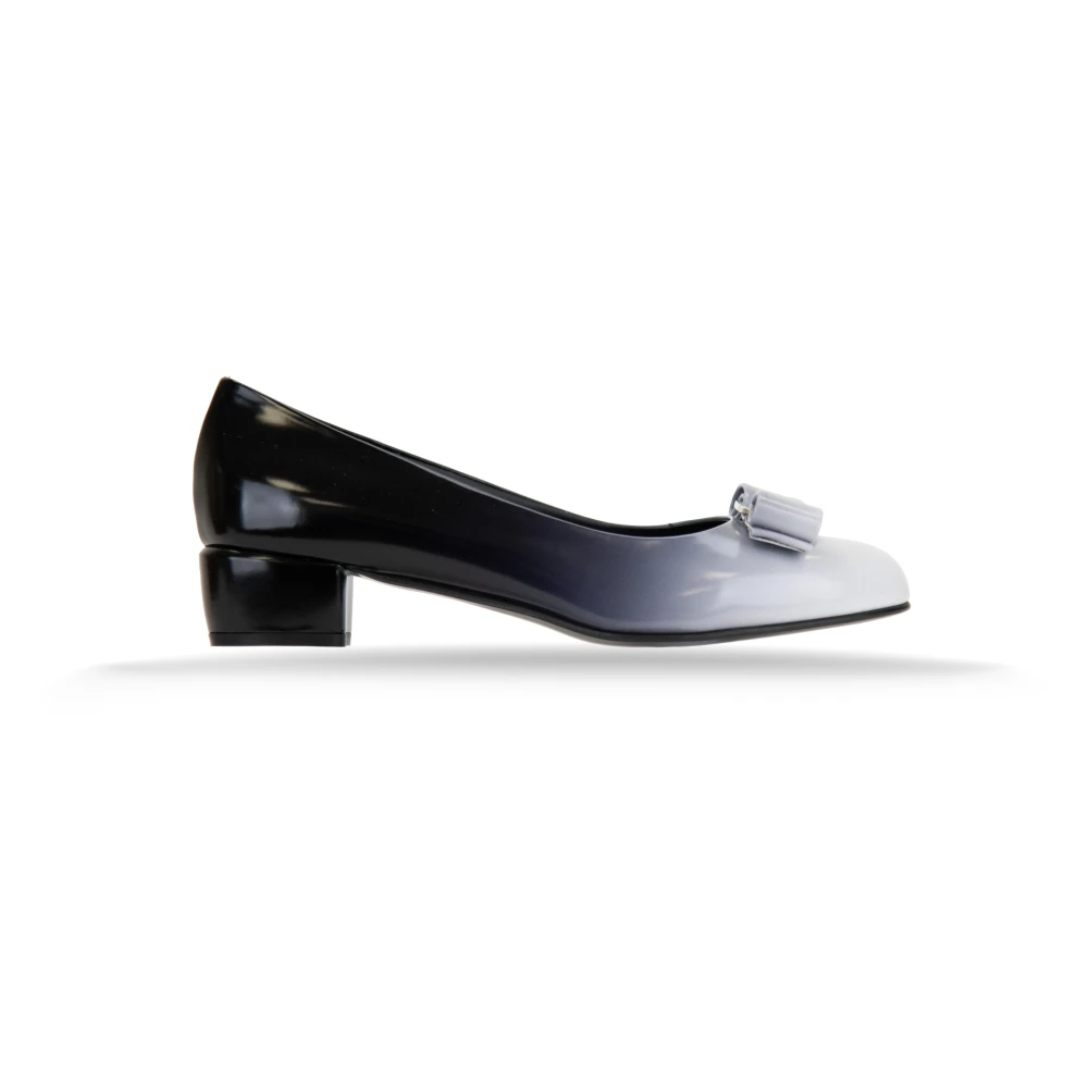 Ferragamo Women's Black Rounded Toe Ribbon Pumps - Pumps - 6 Uk - Shoes