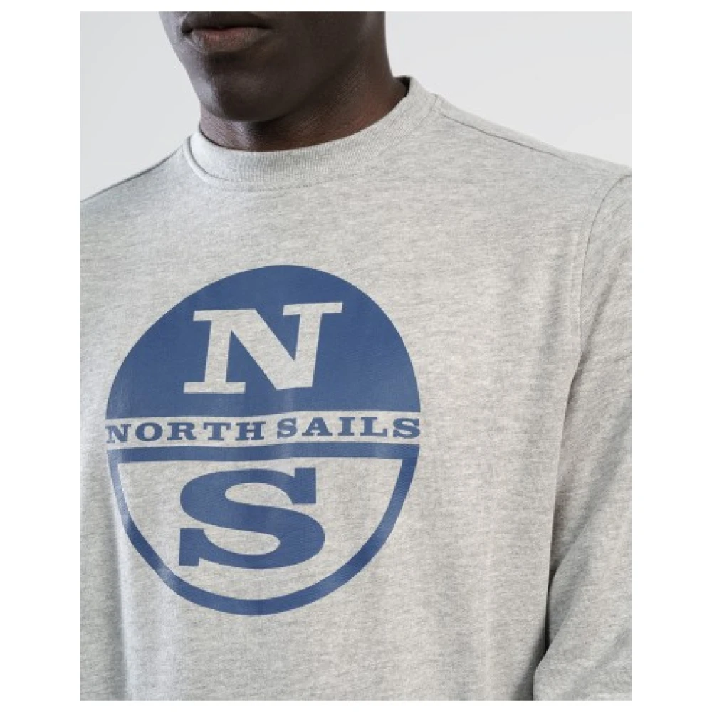 North Sails Biologisch Katoenen Sweatshirt met Geborstelde Achterkant Gray Heren