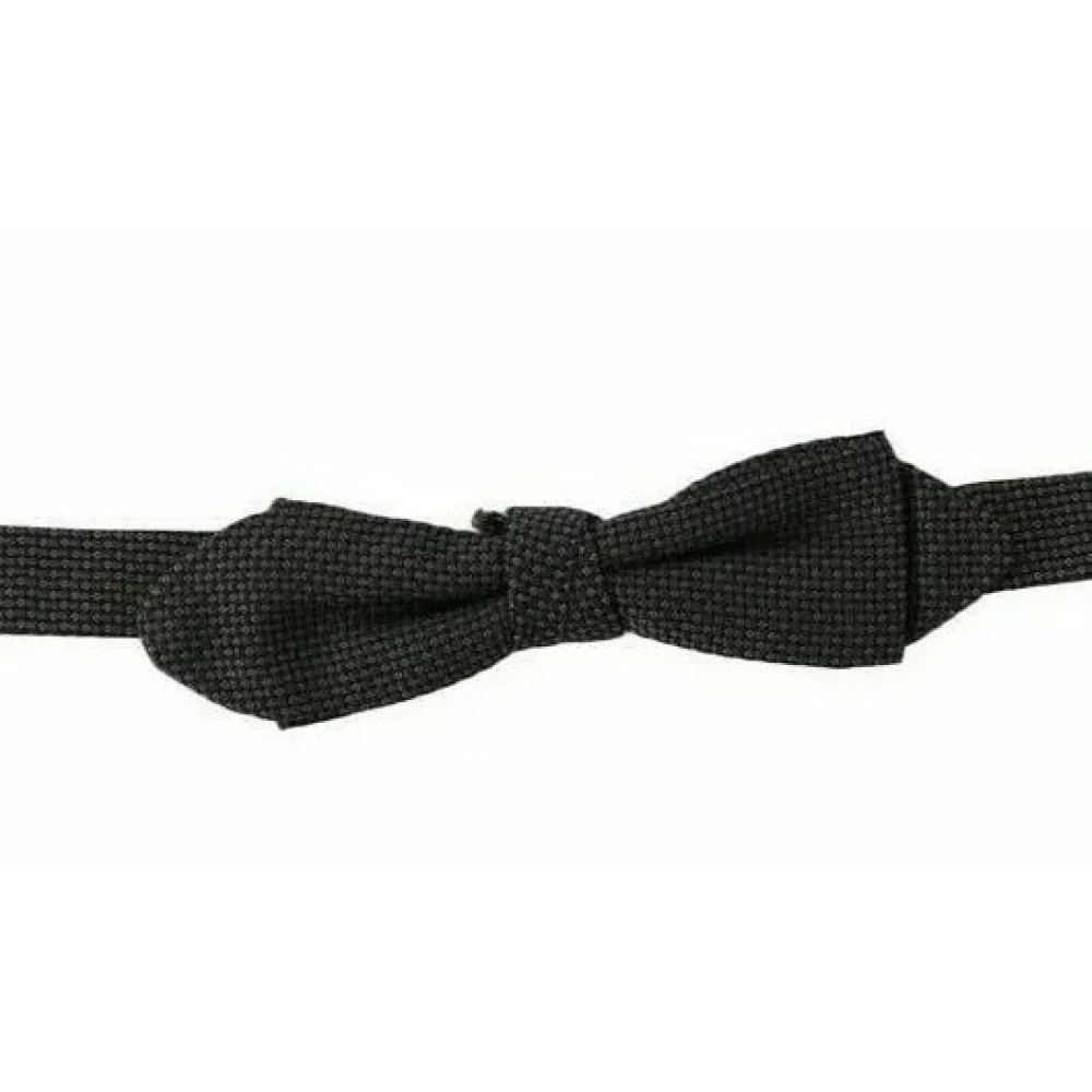Dolce & Gabbana Grey Patterned Silk Bow Tie - Male - Bow Ties - Gray - One Size - Accessories