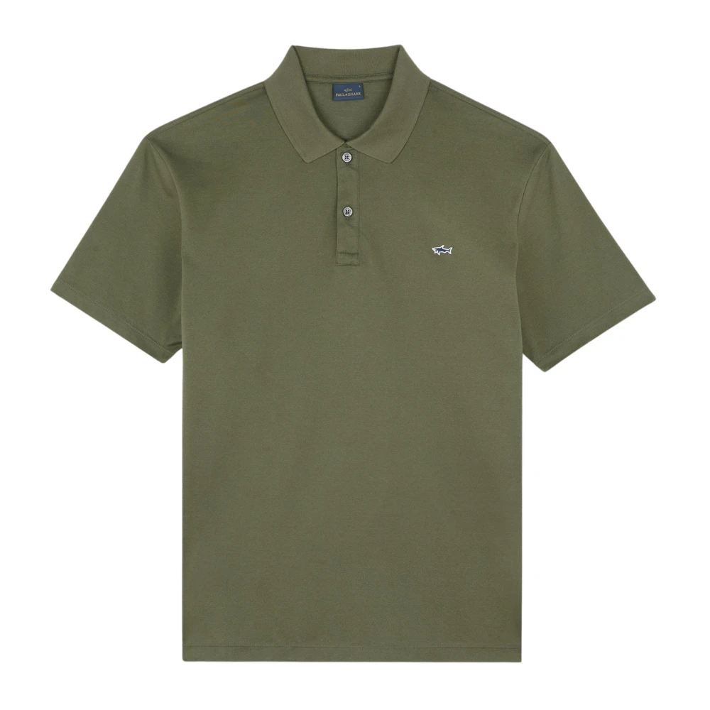 Paul & Shark Men's Green Polo Shirts, M, Cotton Piqué Polo