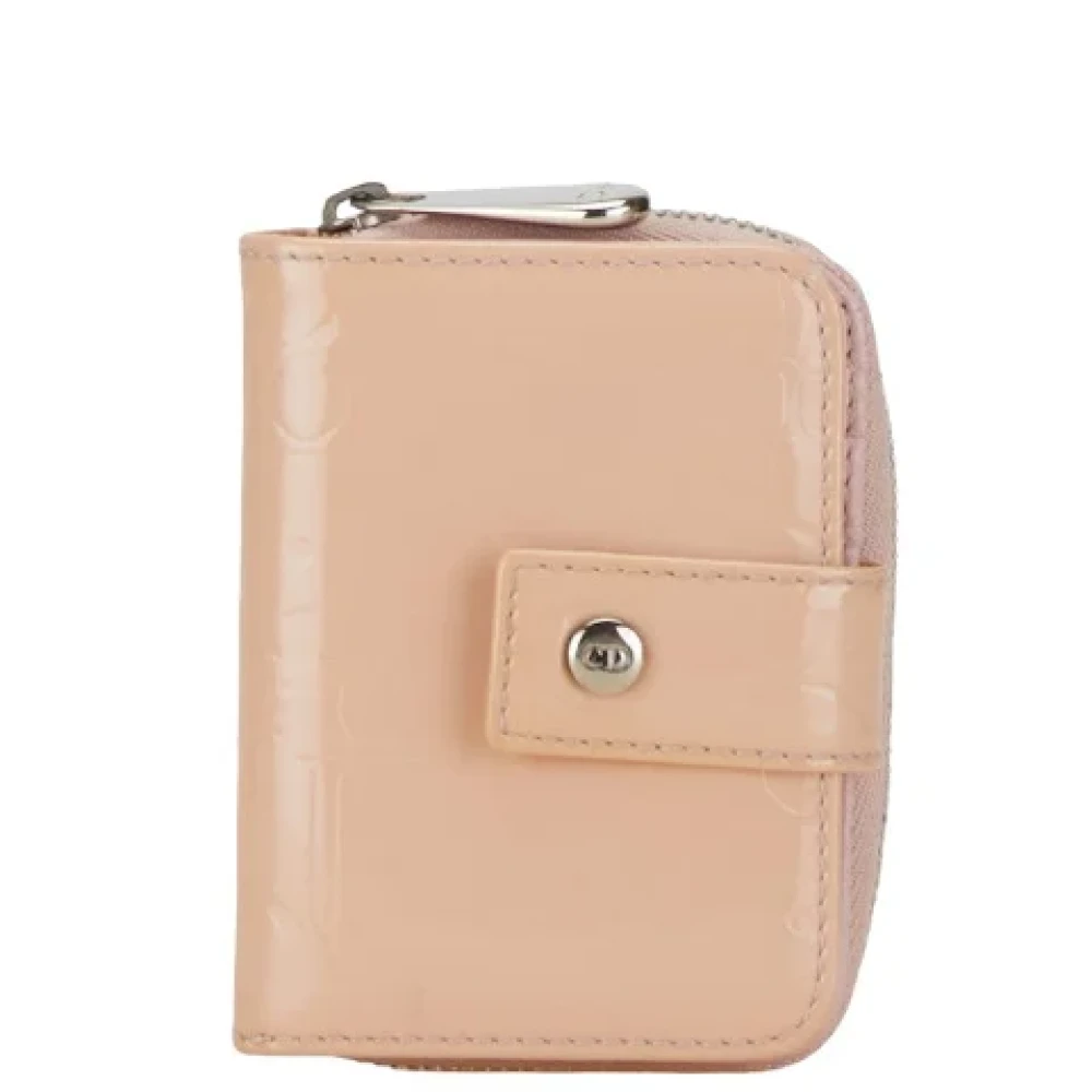 Dior Vintage Pre-owned Leather wallets Beige Dames