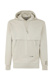 Diagonaal verhoogde fleece hoodie