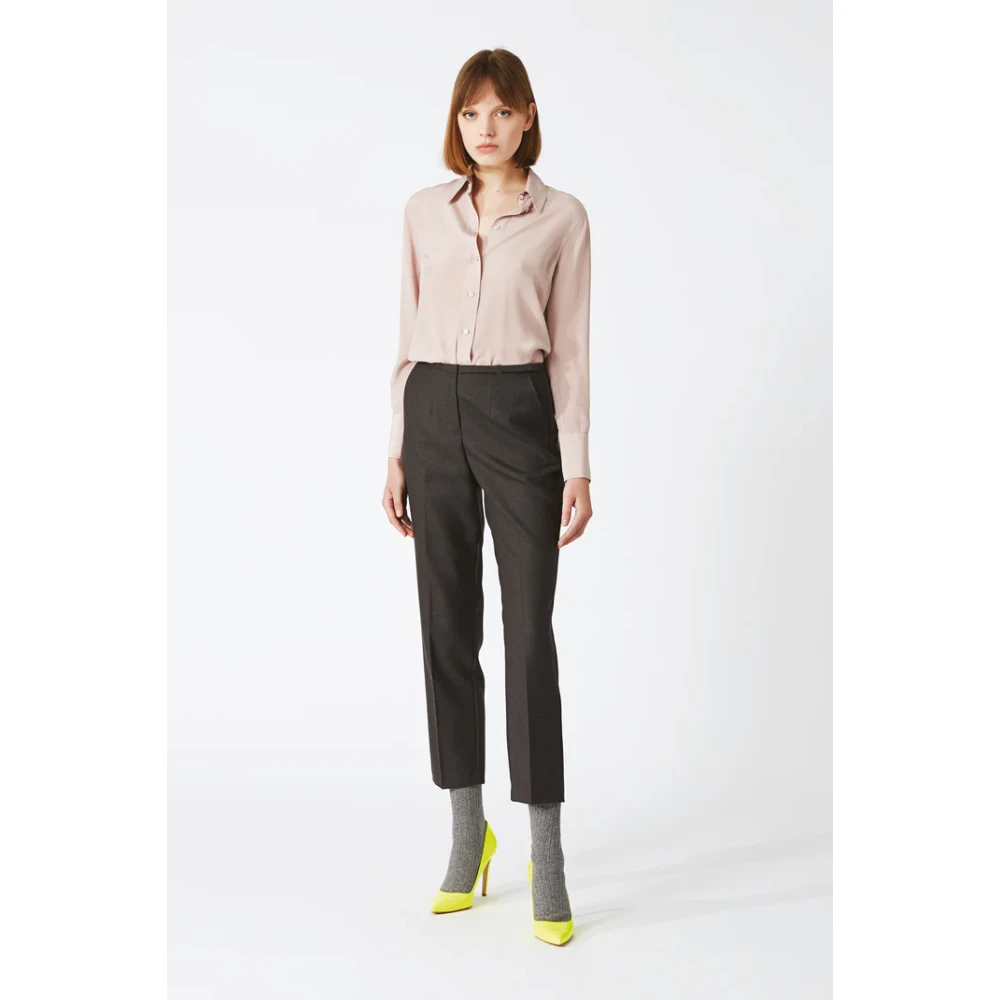 Nenette Antraciet wol Sigaretbroek Gray Dames