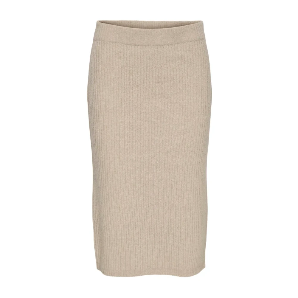 Jacqueline de Yong Lange Split Rok voor Vrouwen Beige Dames