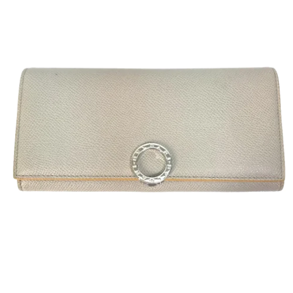 Bvlgari Vintage Pre-owned Leather wallets Gray Dames