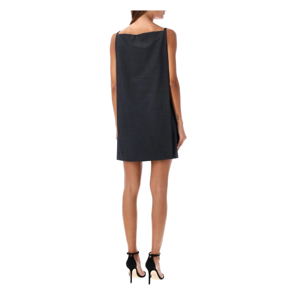 Philosophy di Lorenzo Serafini Grijze Riemdetail Mini Jurk Gray Dames