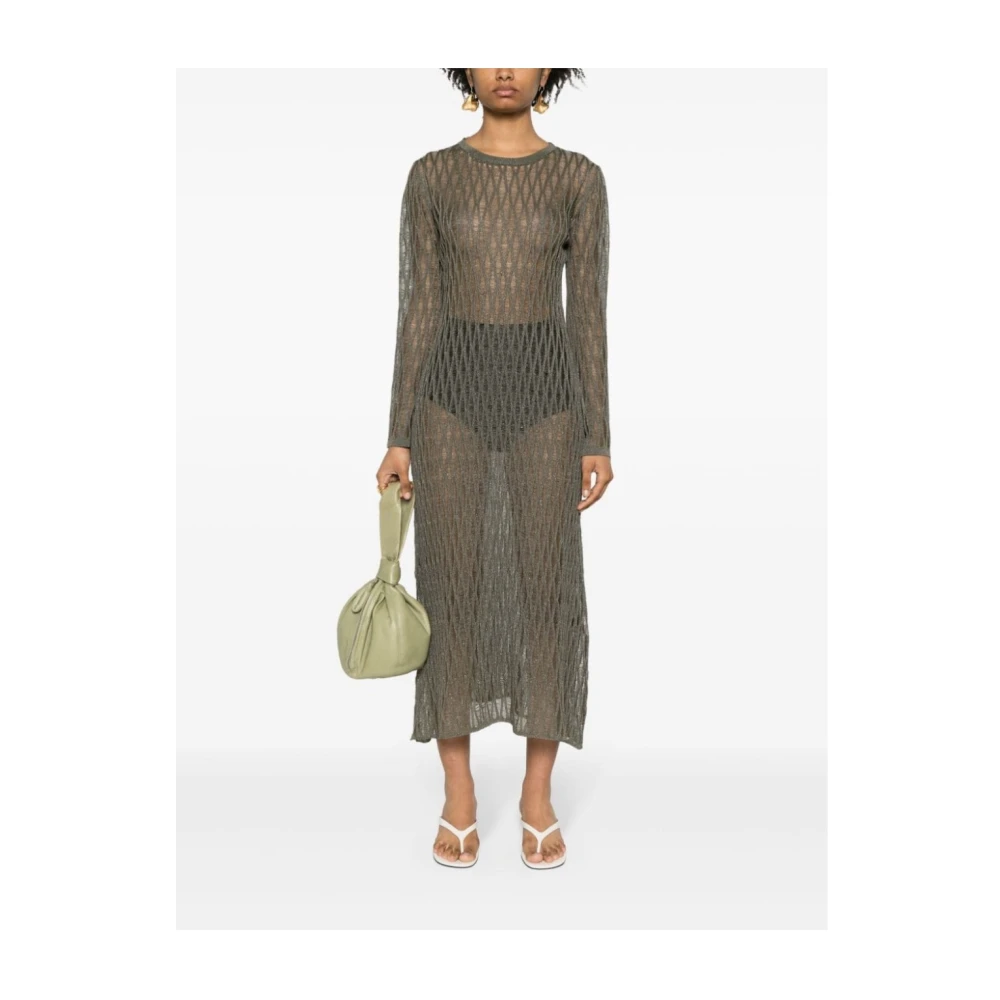 Federica Tosi Lange Mouw Jurk Green Dames