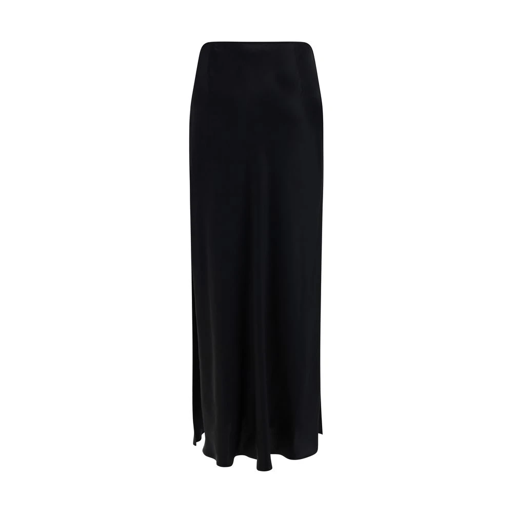 Salvatore Ferragamo Satin Rok met Zijgleuven Black Dames
