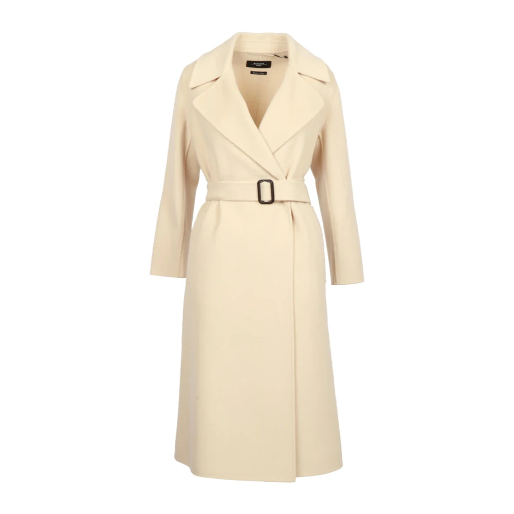 Max Mara Weekend Witte Wollen Omslagjas White Dames