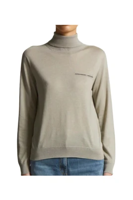 Finstickad Cashmere-Siden Polokrage