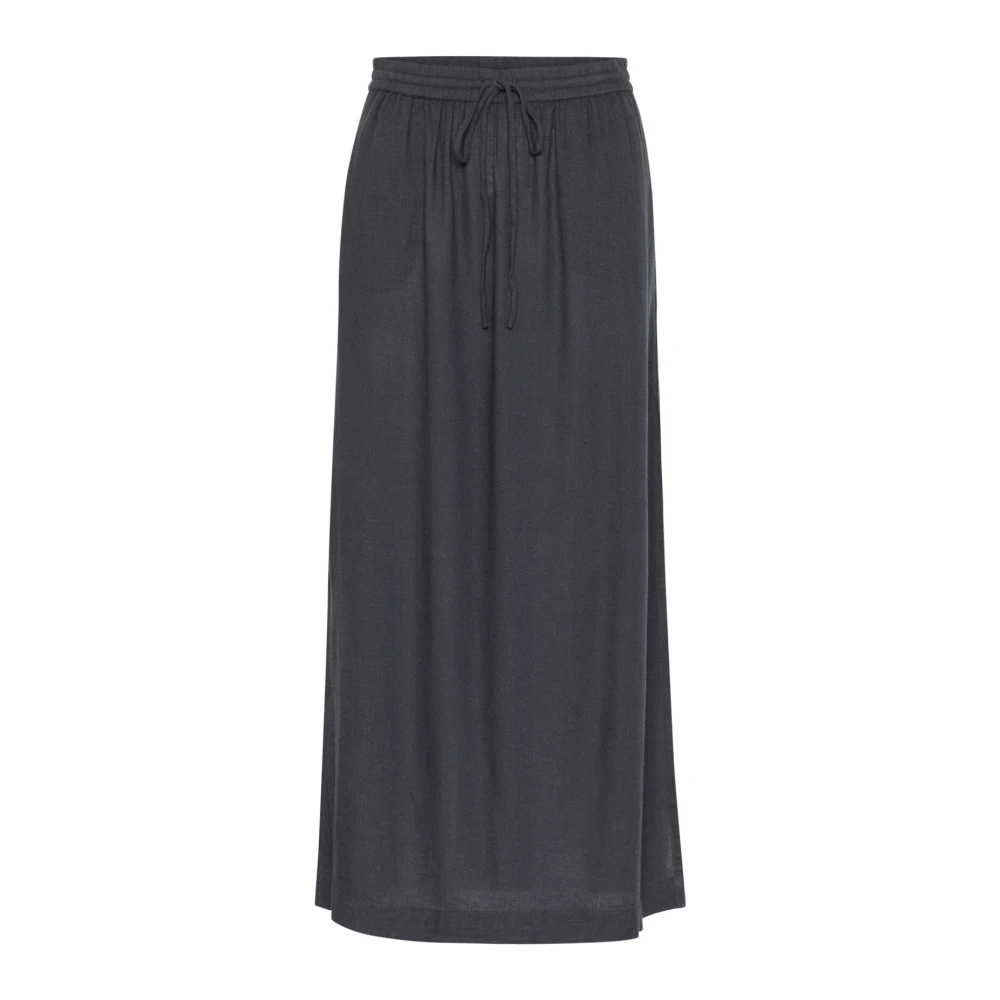 Kaffe Eenvoudige Zwarte Rok met Zijsplit Gray Dames