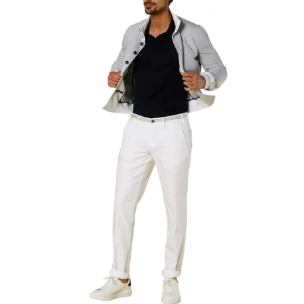 Mason's Witte Jersey Chino Jogger Broek Torino Golf White Heren