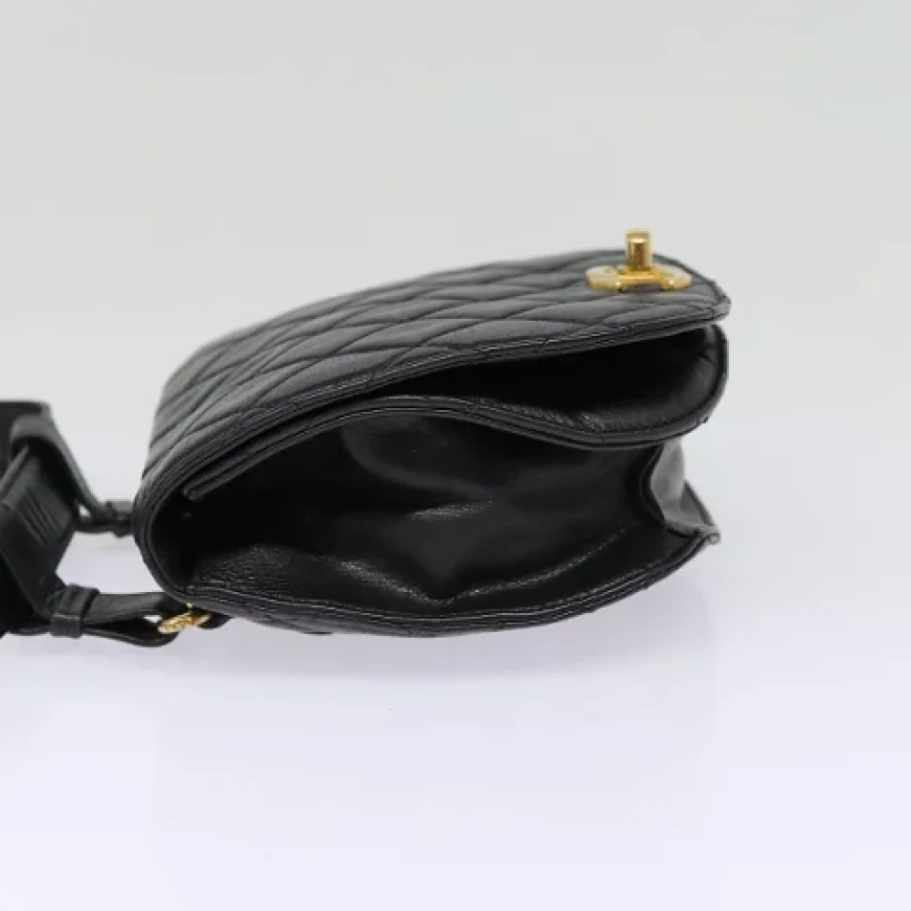 Chanel Vintage Pre-owned Leather crossbody-bags Black Dames