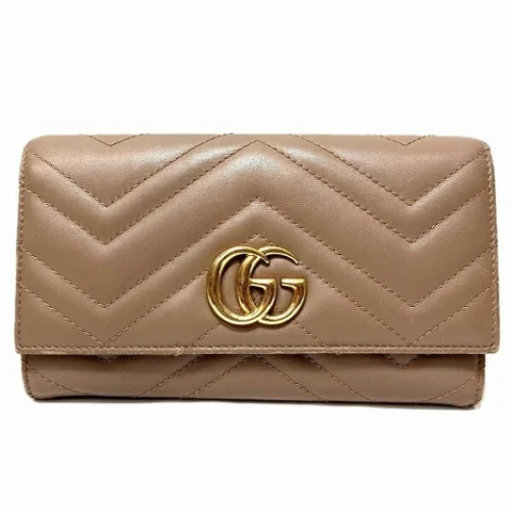 Gucci Vintage Pre-owned Leather wallets Beige Dames