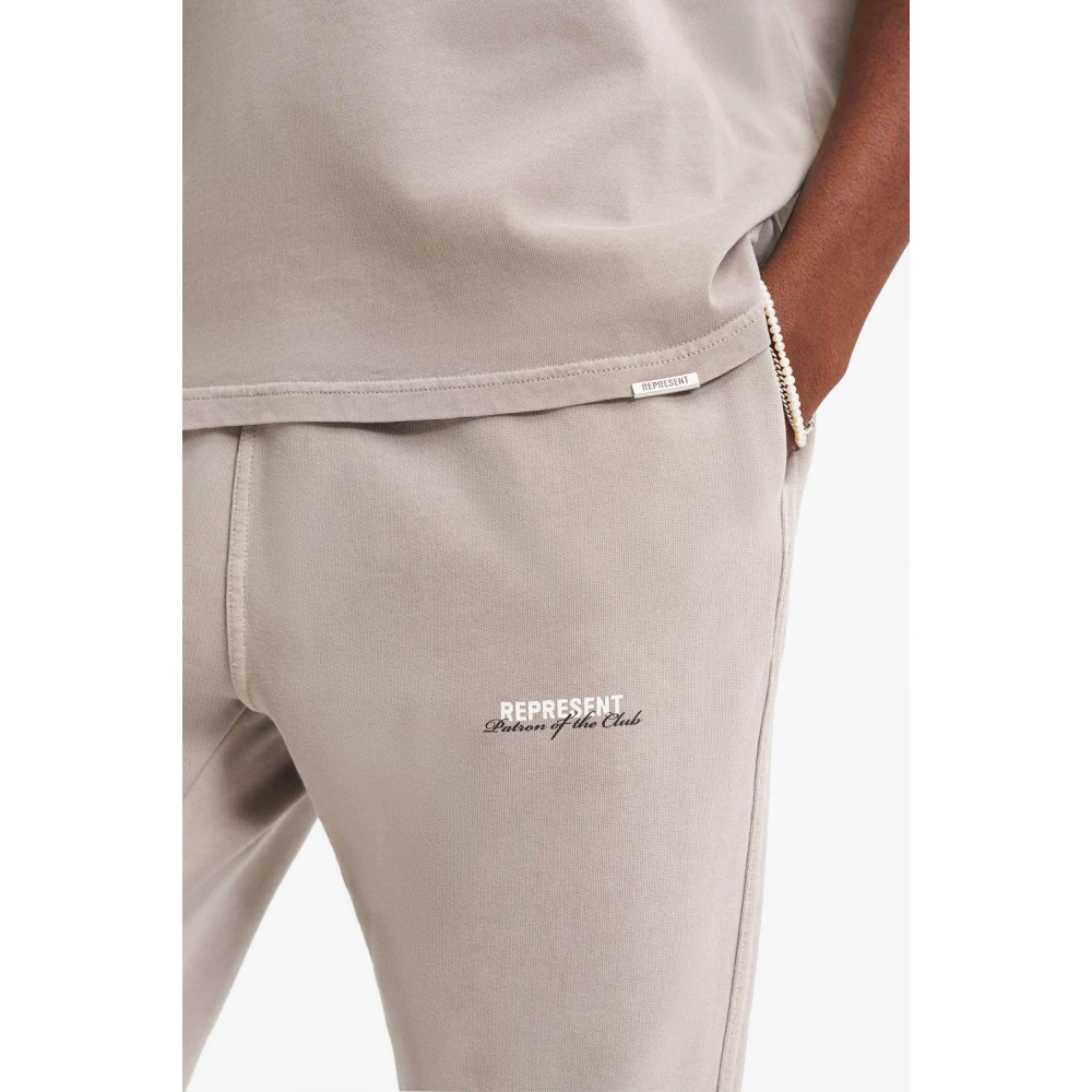 Represent Katoenen joggingbroek met elastische tailleband Beige Heren