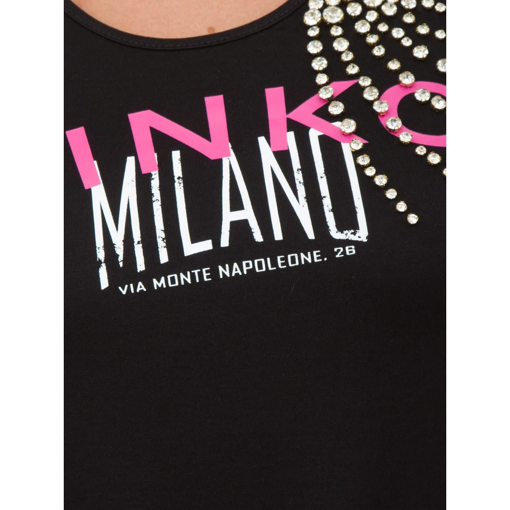 pinko Mouwloze Top in Trendy Stijl Black Dames