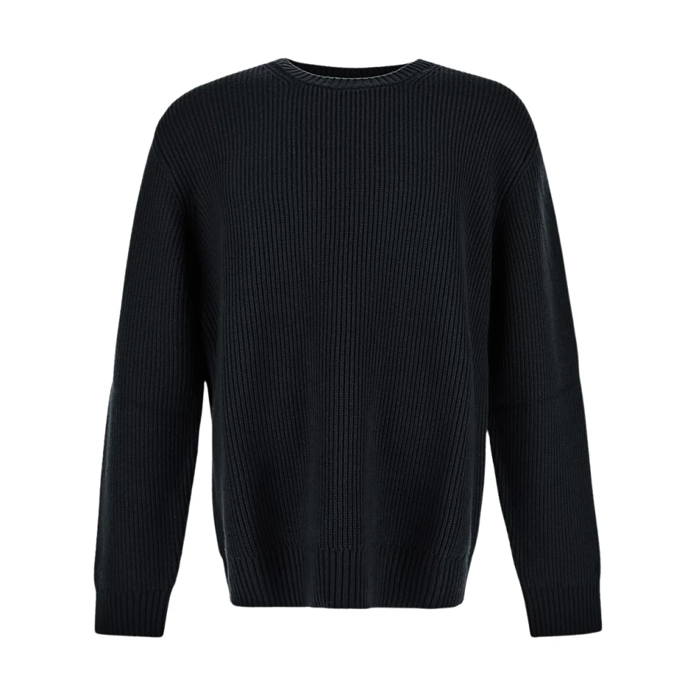 Seven Gauge Wollen Crewneck Sweater Black Heren