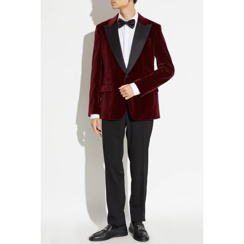 Dolce & Gabbana Fluwelen blazer Red Heren