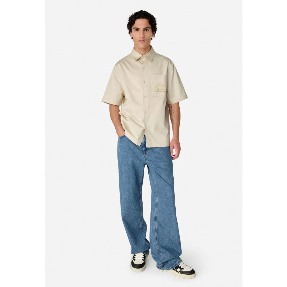 Axel Arigato Gestikte Borduurshirt Beige Heren