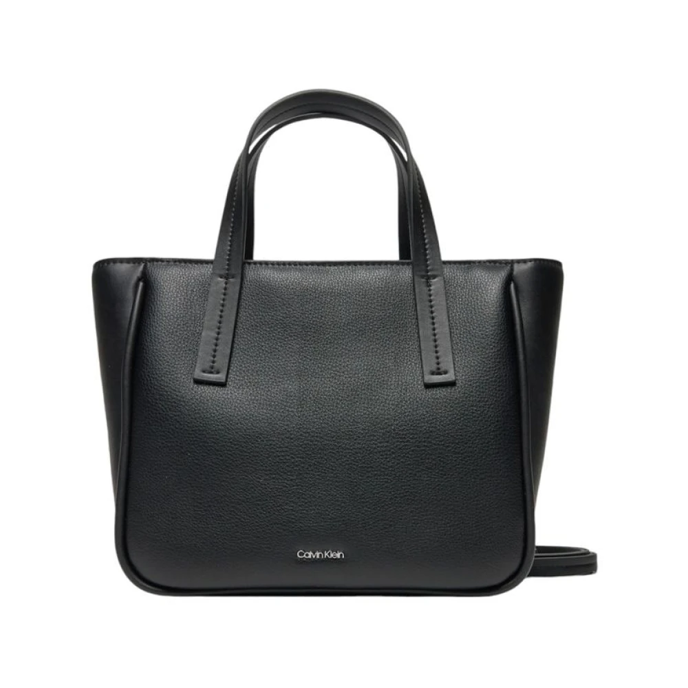 Calvin Klein Zwarte Polyethyleen Handtas Herfst Winter Collectie Black Dames