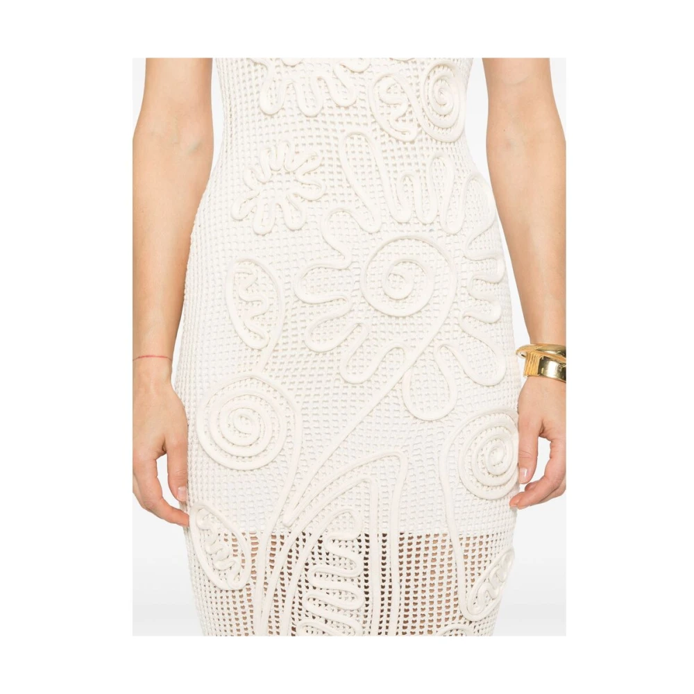 Cult Gaia Witte Bloemenapplicatie Racerback Jurk White Dames