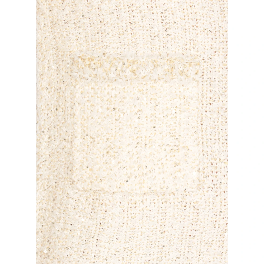 Fabiana Filippi Ivoor Katoenen Jurk met Pailletten Details Beige Dames
