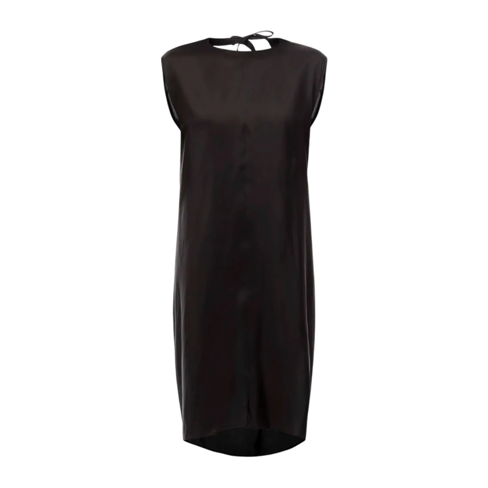 MM6 Maison Margiela Elegante Midi Jurk met V-Rug Black Dames