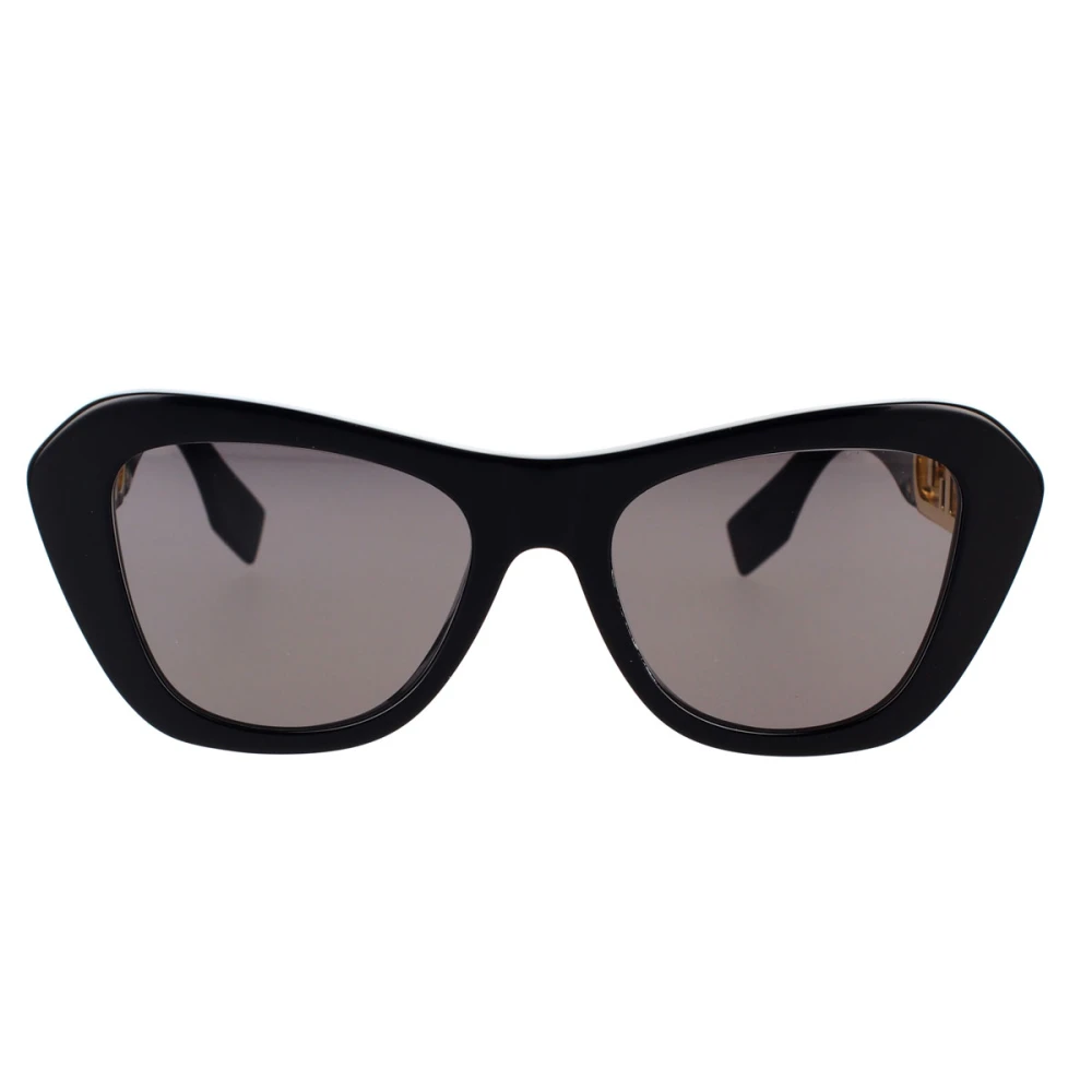 Fendi Geometrische zonnebril met zwart montuur en grijze lenzen Black Dames