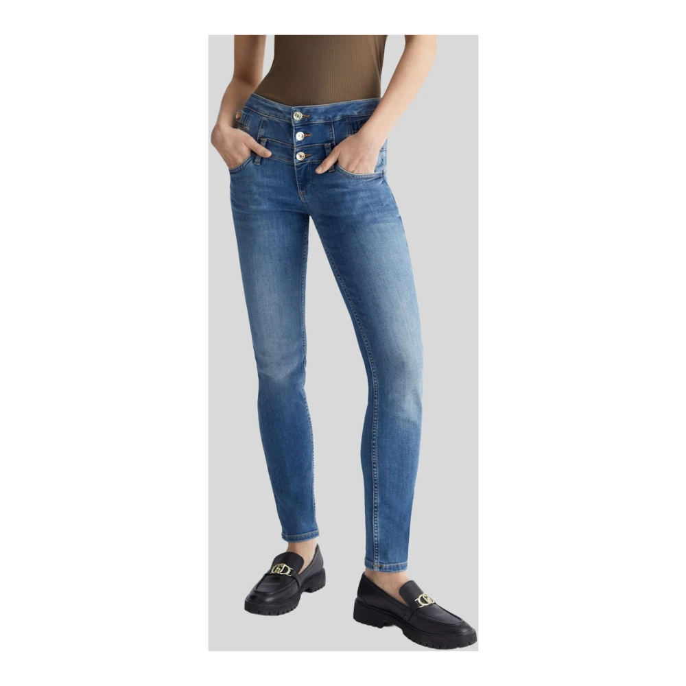 Liu Jo High-waisted Skinny Jeans in Gebruikte Denim Blue Dames