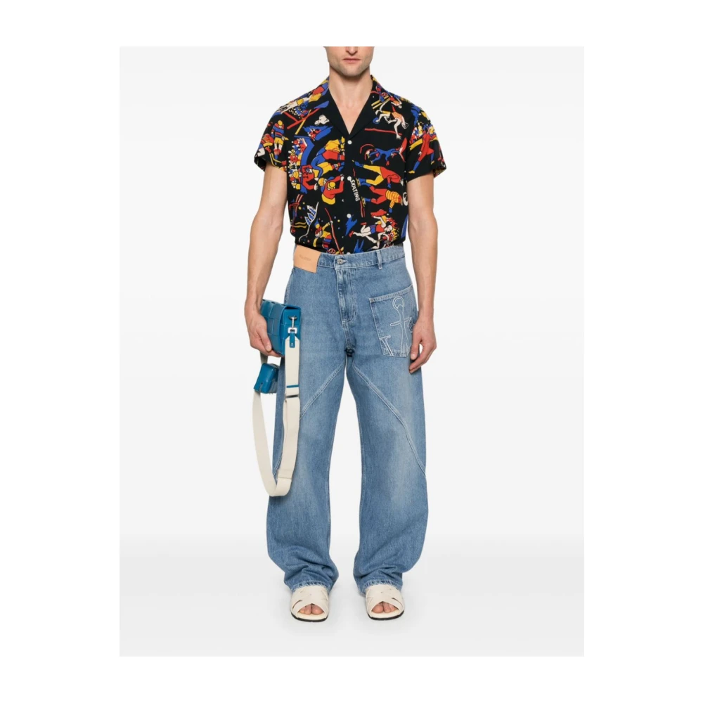 JW Anderson Blauwe Jeans Verhoog Garderobe Ultieme Stijl Blue Heren