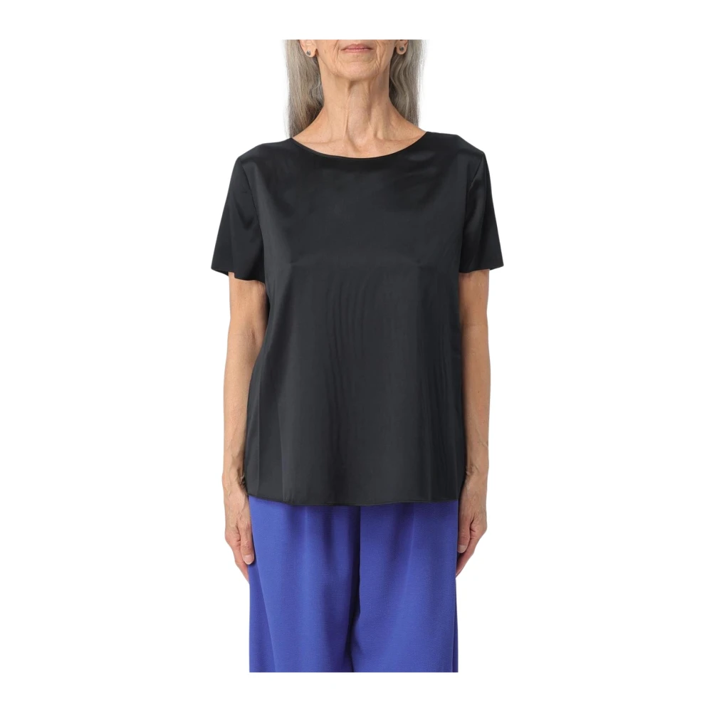 Emporio Armani Donna Nero Blusa Di Seta Beige Stile Elegante Yes