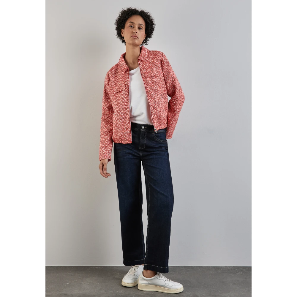 Street One Korte Bouclé Jas met Rits Red Dames