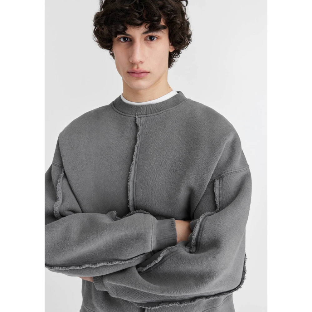Axel Arigato Chopped Distressed Sweatshirt Gray Heren
