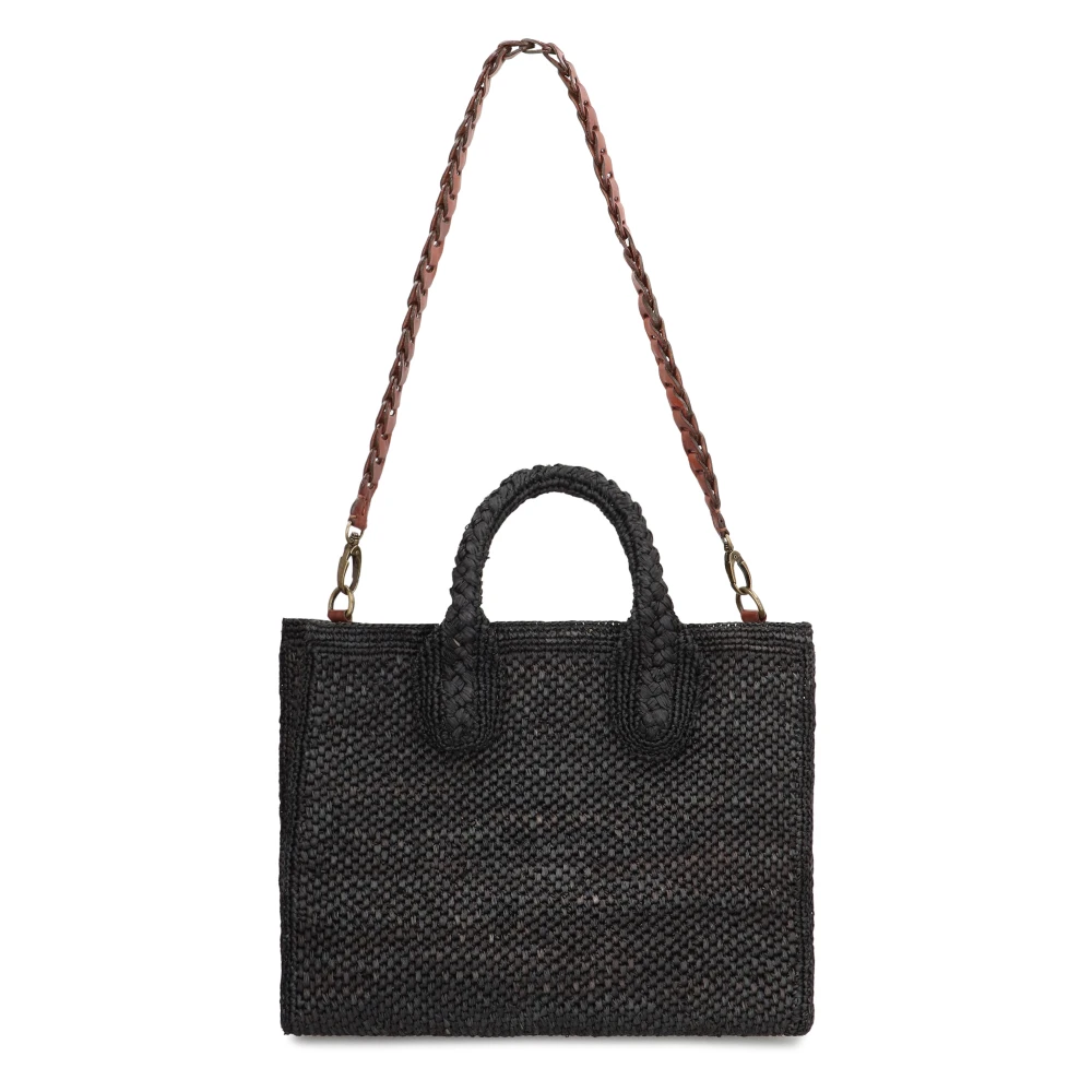 Ibeliv Rary raffia tote tas Black Dames