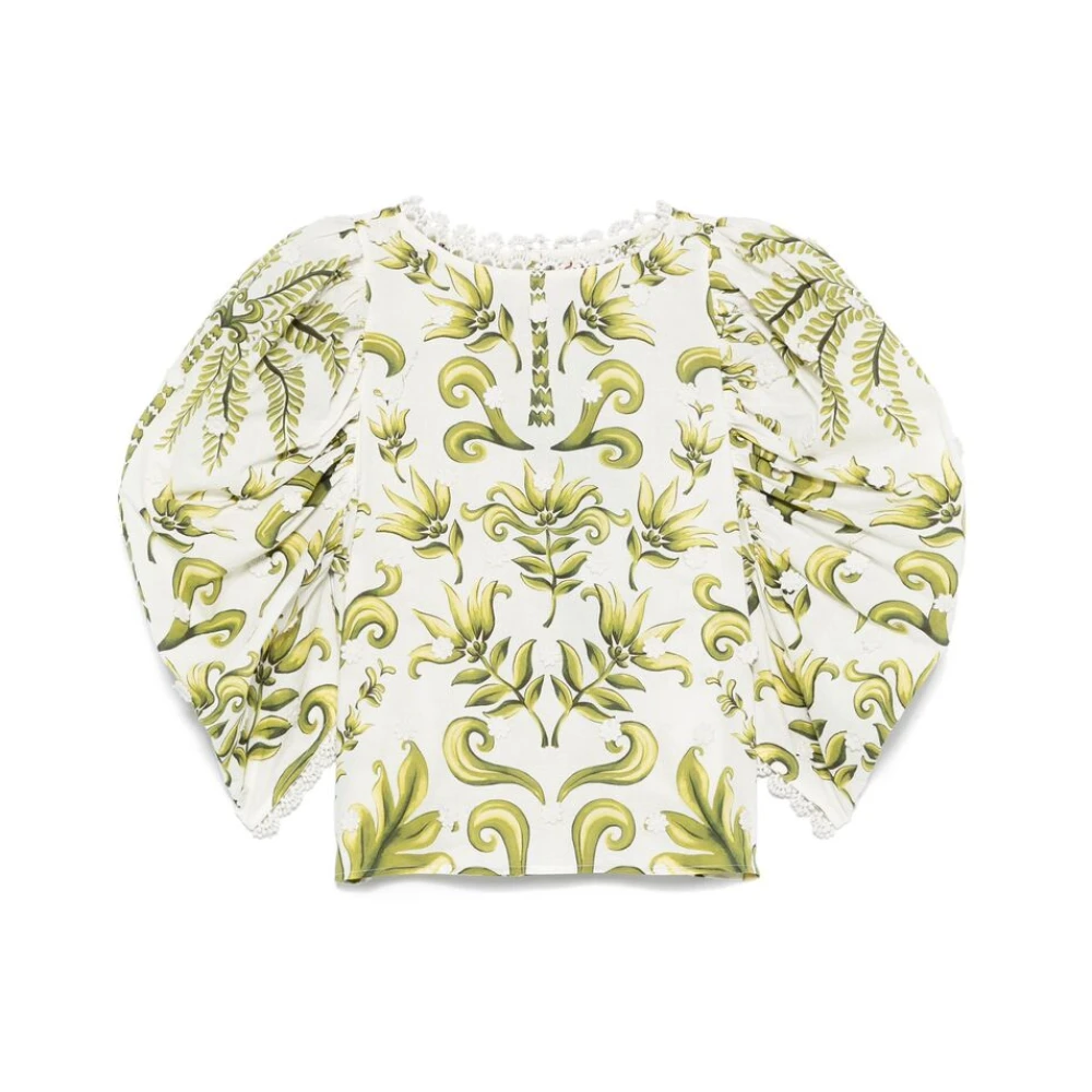 Farm Rio Witte Ballonmouw Overhemd Multicolor Dames