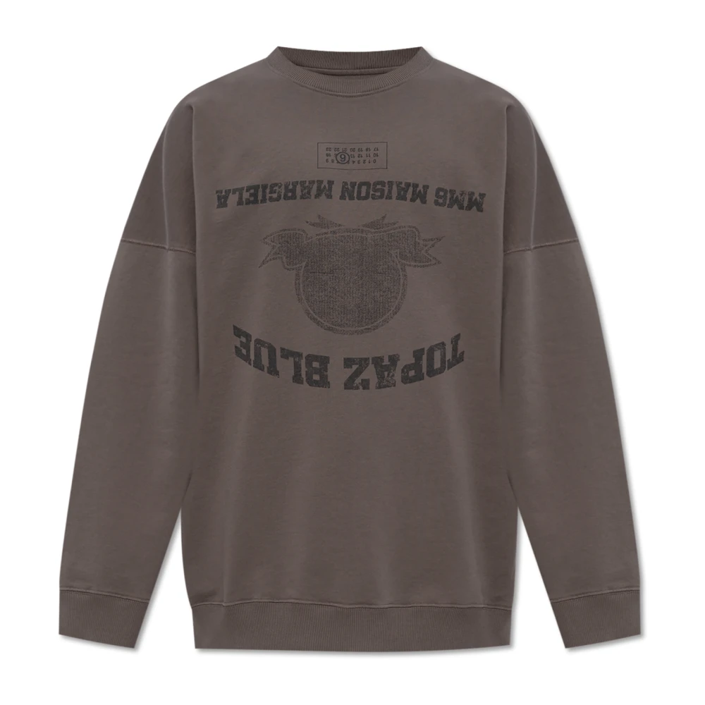 MM6 Maison Margiela Tryckt Sweatshirt Brown, Herr