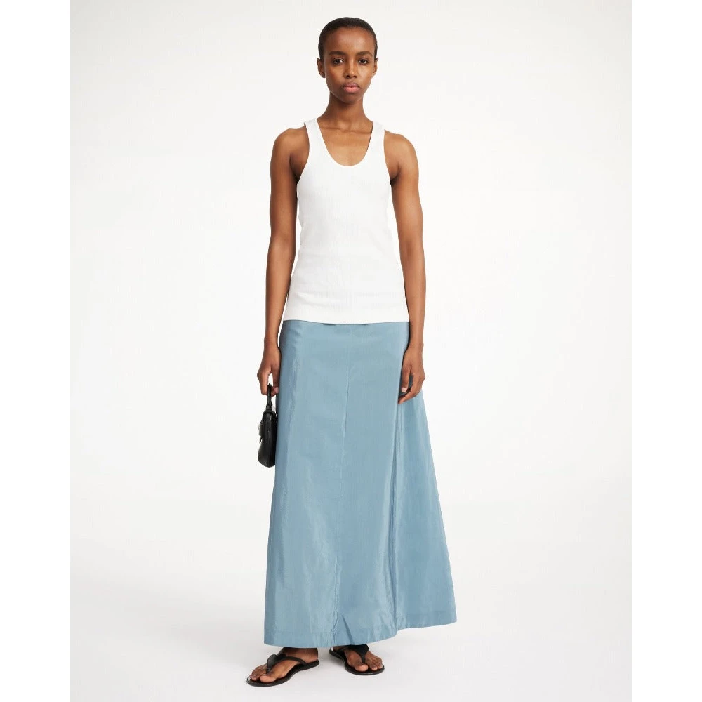 By Malene Birger Glanzende A-Lijn Maxi Rok Cool Water By Herenne Birger Blue Dames