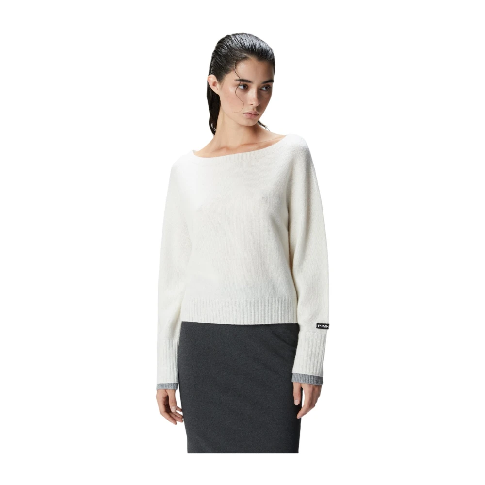 pinko Stijlvolle Gebreide Top White Dames